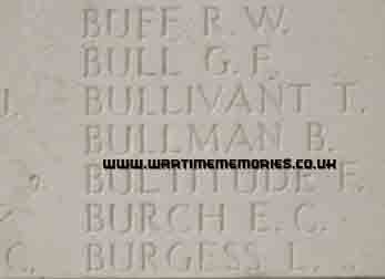 Benjamin Bullman is listed on the Thiepval Memorial